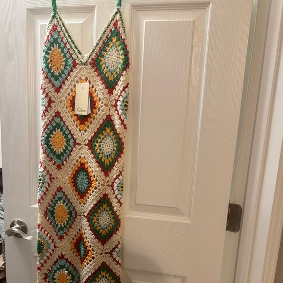 Zara Dresses & Skirts - Zara Multicolor Crochet Maxi Dress